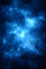Fototapeta premium Cosmic blue nebula with stars in deep space