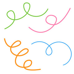 Squiggles, doodle lines set, decorative design elements isolated on white. Flat vector illustration