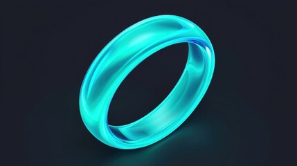 A shiny blue ring with a smooth surface.