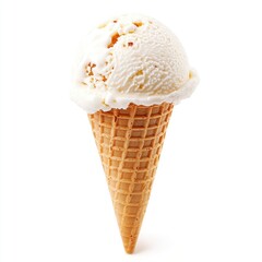 Creamy ice cream cone, soft-serve scoop