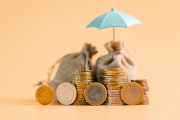 Insurance background money coin concept business protection finance sale financial investment buy...