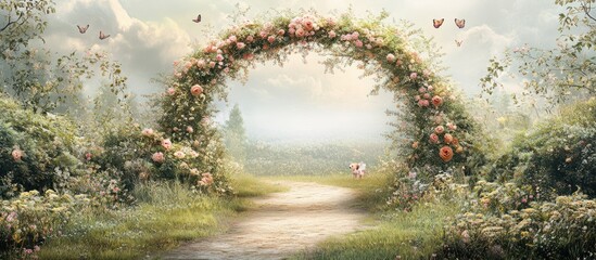 Rose Arch Pathway Garden Wonderland