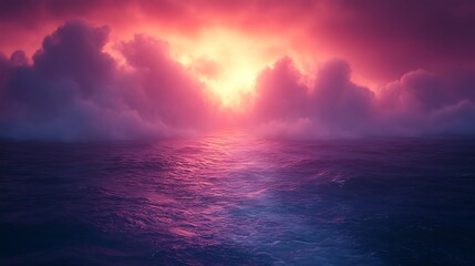 Fototapeta premium Mysterious Bermuda Triangle Ocean Engulfs Aircraft Boats Without Trace Photo