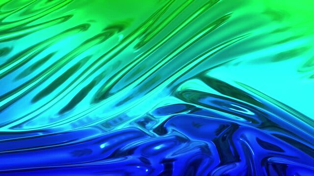 Abstract 4K animation of a metallic fabric with a smooth, glossy surface. The fabric folds and creases in a natural, organic way, creating a sense of beauty and elegance.