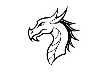 Obraz premium Dragon Head Silhouette Fierce and Mythical Design