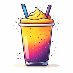 Colorful Smoothie Artwork. Vibrant and Creamy Frozen Drink Illustration