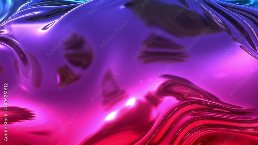 Aufkleber slow motion 4k animation: metallic gradient cloth with liquid metal-like surface. create stunning vi