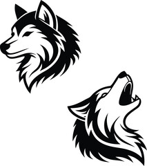Fox head icon silhouette vector