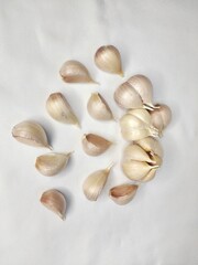 Close-up Garlic with a white background. Indonesia April 2025