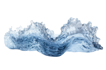 Frozen wave abstract art glacial ice texture cool blue tones isolated on black background stunning water detail winter