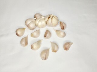 Close-up Garlic with a white background. Indonesia April 2025