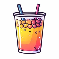 Refreshing Colorful Non-Alcoholic Drinks. Vibrant Beverage Illustration for Summer Socializing