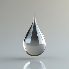 Fototapeta premium A single water droplet suspended on a glossy surface