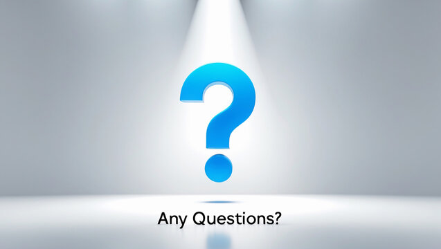 Question mark symbol on blue | Any Questions
