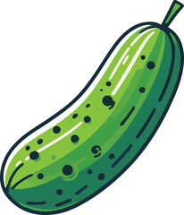 Cucumber vector art illustration. Cucumber vector icon. 