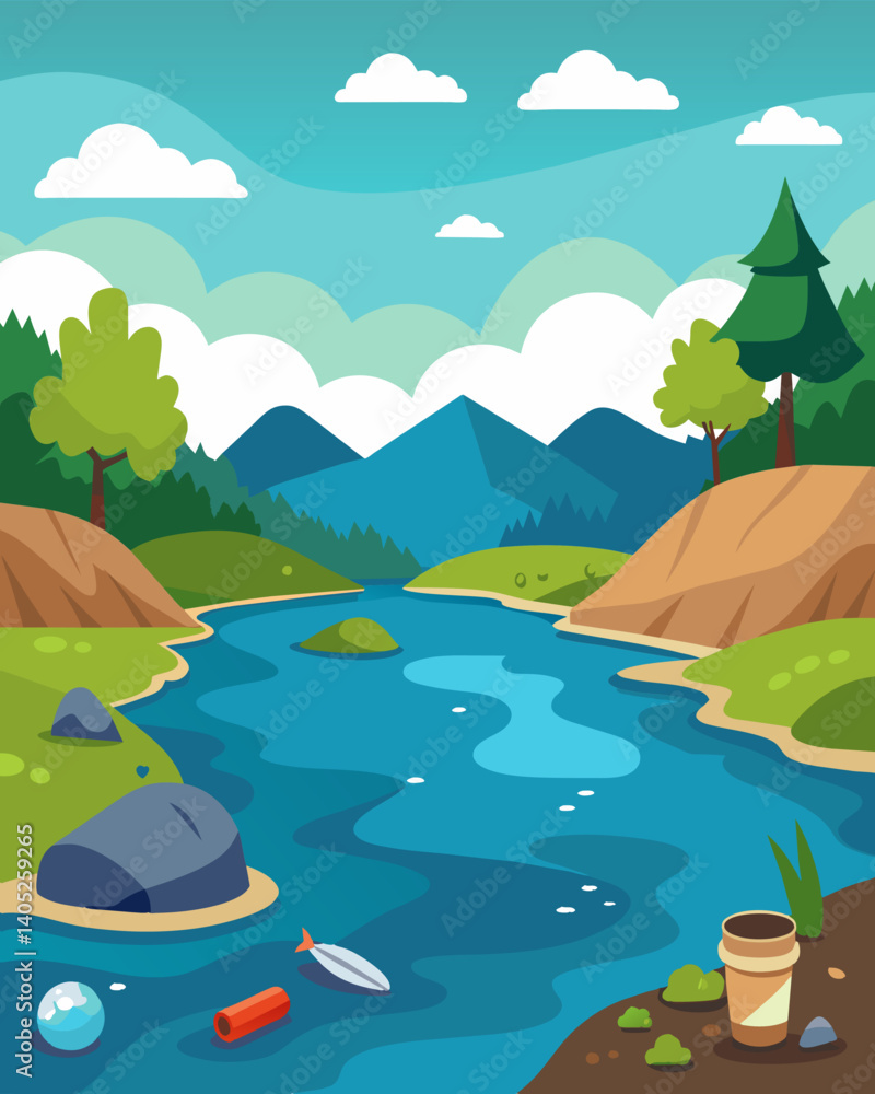 Poster the once peaceful and tranquil lake is now filled with garbage and debris the result of careless dum