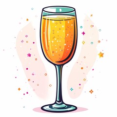 Champagne Glass Celebration. Vibrant Bubbly and Festive Toast with Sparkling Fizz