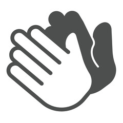 Obraz premium Applause hands solid icon, performance concept. Vector graphics. Hand palms clapping, applause sign on white background, glyph style icon for mobile or web design.