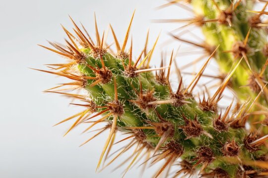 Close up of a cactus with sharp brown and gold spines - Powered by Adobe