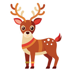 Christmas reindeer isolated on white