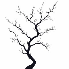 Obraz premium Elegant Black Silhouette of Bare Tree. Abstract Vector Illustration for Contemporary Art Decor