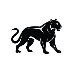 Black Panther Silhouette Sleek Feline Profile Art