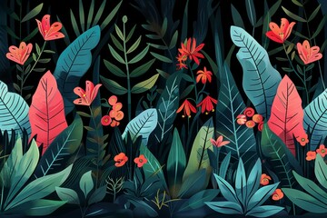 Floral summer background, field with flowers