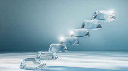 Break even analysis crystal staircase symbolizing business progression toward financial stability