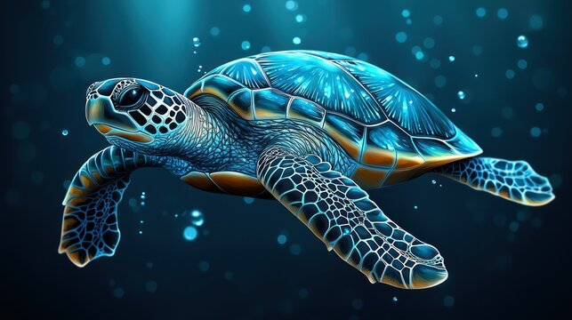 Luminous Sea Turtle: A Deep Ocean Dream