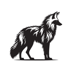 Minimalist Maned Wolf Vector Art - Maned Wolf Silhouette - Illustration of Maned Wolf - Maned wolf Design. © WASEE