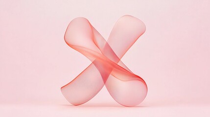 A pink abstract design with a cross-like shape.