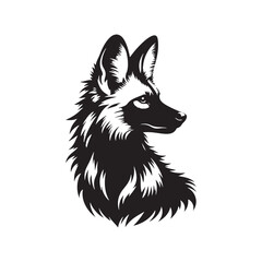 Minimalist Maned Wolf Vector Art - Maned Wolf Silhouette - Illustration of Maned Wolf - Maned wolf Design.