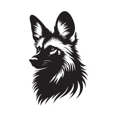 Minimalist Maned Wolf Vector Art - Maned Wolf Silhouette - Illustration of Maned Wolf - Maned wolf Design.