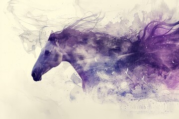 Dynamic cartoon horse illustration close-up