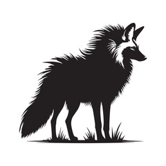 Minimalist Maned Wolf Vector Art - Maned Wolf Silhouette - Illustration of Maned Wolf - Maned wolf Design.