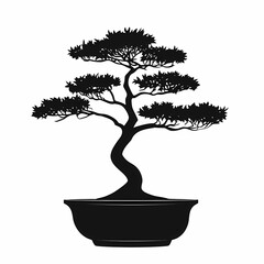 Japanese Style Bonsai Tree in Ceramic Pot. Indoor Plant Art for Tranquil Greenery and Zen Aesthetics