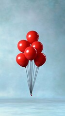 Conceptual art with red balloons escaping gravity, symbolizing dollar inflation pressure