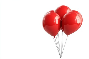 flying red balloon economy symbols, dollar inflation visualization, graphic flat art, isolated on white background