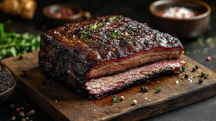 Smoked Brisket with herbs and spices