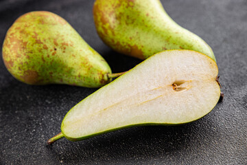 Pear ripe fruit juicy sweet fresh gourmet food background on the table rustic food top view copy space keto and paleo diet vegetarian and vegan food
