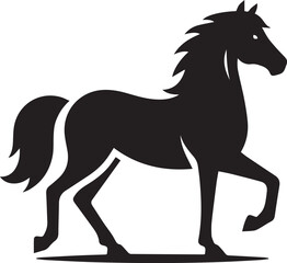 horse black and white