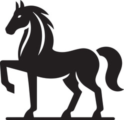 horse black and white