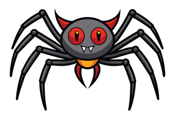 Halloween spider doodle on white background.