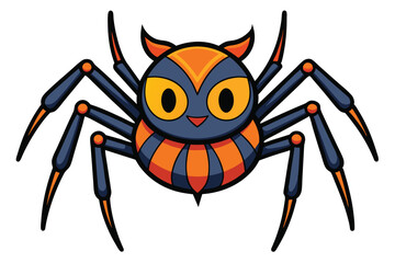 Halloween spider doodle on white background.