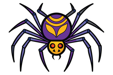 Halloween spider doodle on white background.