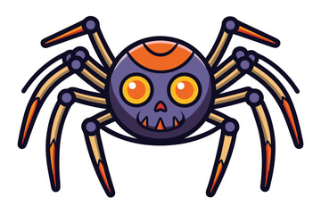 Halloween spider doodle on white background.
