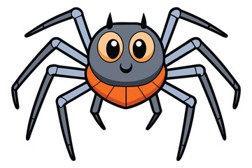 Halloween spider doodle on white background.
