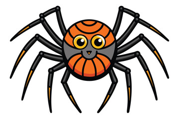 Halloween spider doodle on white background.