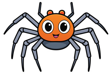 Halloween spider doodle on white background.