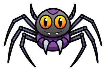 Halloween spider doodle on white background.